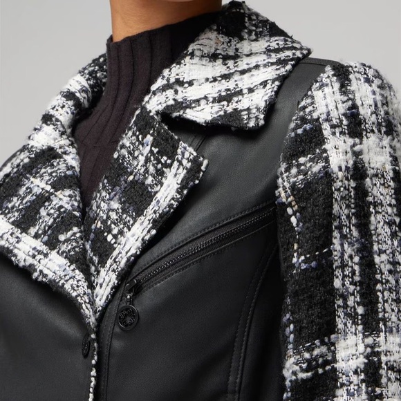 White House Black Market Tweed Moto Jacket SZ 8 - Picture 2 of 10